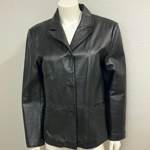 Clio Vintage Black Leather Jacket